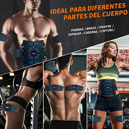 RIRGI Koiteck Electroestimulador Muscular Abdominales,Electroestimulador Muscular USB Recargable, 6 Modos y 10 Niveles de Intensidad para Abdomen/Cintura/Pierna/Brazo (14PCS Reemplazo Gel Pad) RIRGI Koiteck Electroestimulador Muscular Abdominales,Electroestimulador Muscular USB Recargable, 6 Modos y 10 Niveles de Intensidad para Abdomen/Cintura/Pierna/Brazo (14PCS Reemplazo Gel Pad)