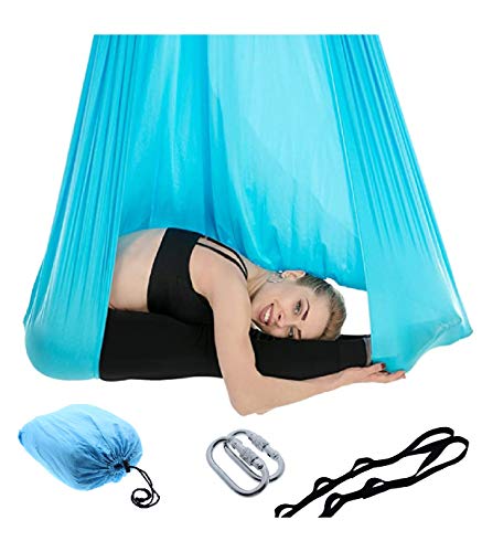 Riscko- Columpio Yoga Aéreo, Columpio antigravedad, Hamaca para aeroyoga, Columpio Resistente de Nylon Color Azul Riscko- Columpio Yoga Aéreo, Columpio antigravedad, Hamaca para aeroyoga, Columpio Resistente de Nylon Color Azul