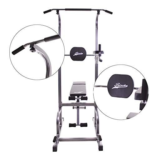 Riscko Multiestación de musculación Torre de Ejercicios con Banco Plegable y Ajustable Entrenamiento Profesional Riscko Multiestación de musculación Torre de Ejercicios con Banco Plegable y Ajustable Entrenamiento Profesional