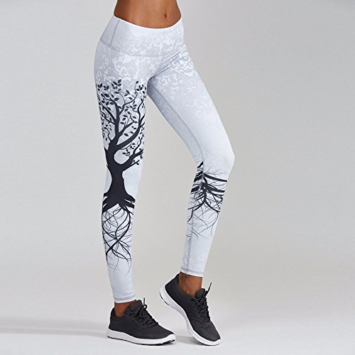 RISTHY Leggins Pantalones Yoga Deportivos Mujer Estampado Mallas Pantalones Push Up Fitness Pantalones de Deporte Gimnasio Largos Ropa Deportiva Elástico Casual para Bailar Correr