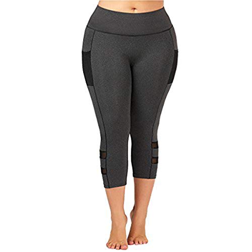 RISTHY Mallas Leggings Mujer Tallas Grandes 3/4 Pantalones de Yoga Deportivas Pantalones Cortos Deporte Fitness Mujeres para Correr Yoga Gym Pantalón Elásticos Pilates