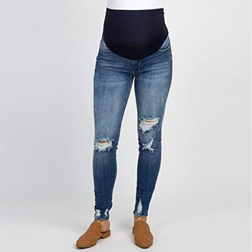 RISTHY Premamá Invierno Vaquros Rotos Leggins Abrigos Embarazo Maternidad Pantalones Pitillo Jeans sobre Los Pantalones Elásticos Verano para Mujer