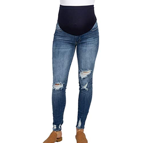 RISTHY Premamá Invierno Vaquros Rotos Leggins Abrigos Embarazo Maternidad Pantalones Pitillo Jeans sobre Los Pantalones Elásticos Verano para Mujer