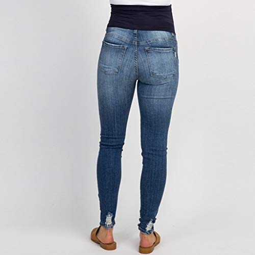 RISTHY Premamá Invierno Vaquros Rotos Leggins Abrigos Embarazo Maternidad Pantalones Pitillo Jeans sobre Los Pantalones Elásticos Verano para Mujer