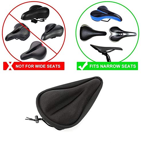 RIXOW Cubierta de Asiento de Bicicleta, Sillín de Bicicleta Gel Sillín Cojín, 28 * 18cm Mejor para la Mayoría Monturas Universal, Negra Versión Estrecha RIXOW Cubierta de Asiento de Bicicleta, Sillín de Bicicleta Gel Sillín Cojín, 28 * 18cm Mejor para la Mayoría Monturas Universal, Negra Versión Estrecha
