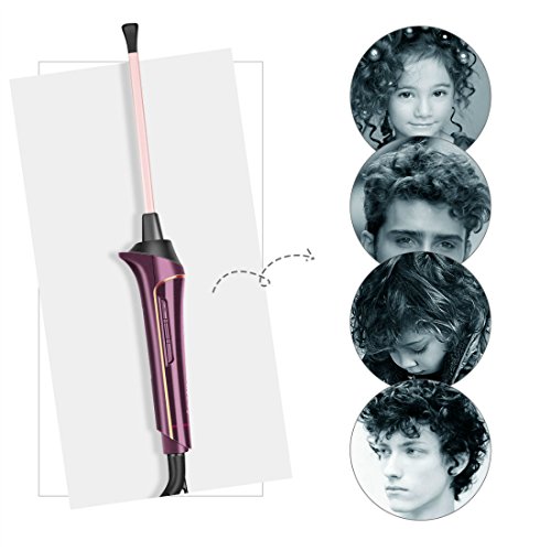 Rizador de Pelo, HS Onsing Tenacilla de pelo Rizador profesional Rizadora 9mm de cerámica para el pelo Sin tenacilla pantalla LCD recubrimiento Keratin & Shine morado Rizador de Pelo, HS Onsing Tenacilla de pelo Rizador profesional Rizadora 9mm de cerámica para el pelo Sin tenacilla pantalla LCD recubrimiento Keratin & Shine morado