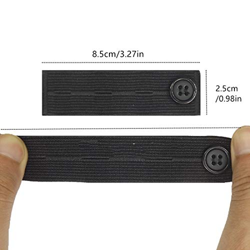 Rmeet Extensores de Cintura,5 Pack Ajustable Extensor de Cintura Elásticos Extensor de Cierre de Botón para Pantalones Vaqueros Juego Negro Rmeet Extensores de Cintura,5 Pack Ajustable Extensor de Cintura Elásticos Extensor de Cierre de Botón para Pantalones Vaqueros Juego Negro