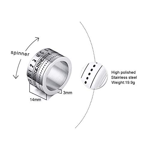 RNXRB 14 mm de Ancho para Hombre Números arábigos Time Spinner Anillos de Acero Inoxidable Spinning Anillo de Dedo índice de 3 Partes Joyería Accesorios de Banda de Boda Anillos 8 RNXRB 14 mm de Ancho para Hombre Números arábigos Time Spinner Anillos de Acero Inoxidable Spinning Anillo de Dedo índice de 3 Partes Joyería Accesorios de Banda de Boda Anillos 8