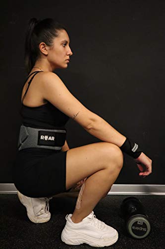 Roar® Cinturón musculación para Entrenamiento de Levantamiento de Peso Crossfit Powerlifting Halterofilia Pesas Gimnasio (Gris, M)