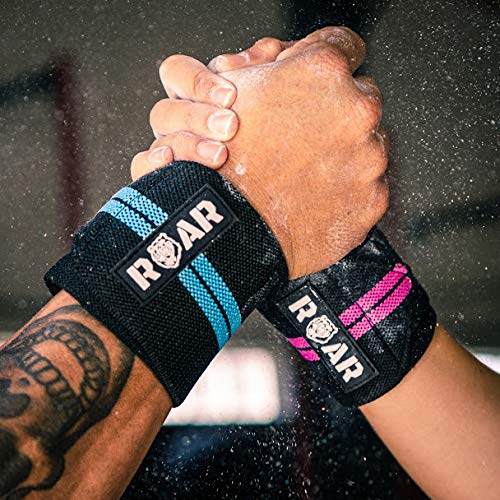 Roar® Muñequeras Deportivas, Muñequeras Crossfit Hombre y Mujer, Muñequeras Gym Hombre, Wrist Wraps, Muñequera Crossfit, Muñequeras Gimnasio, Calistenia, Musculacion, Halterofilia (Gris)