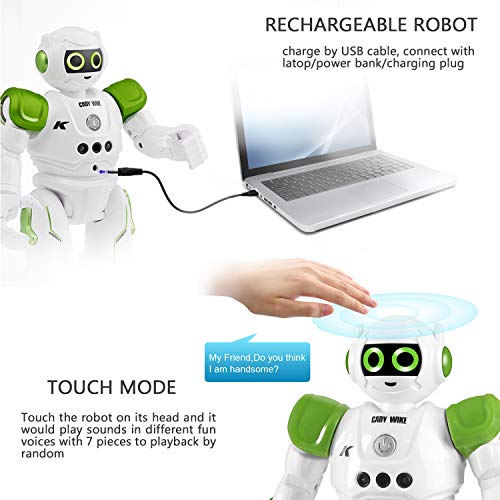 Robot de Juguete para Niños, Recargable Robots de Control Remoto para Niños de 3 a 7 Años, Inteligente Hablar (Solo en Inglés) Caminar Bailando Radiocontrol Robots de Codificación Regalo para Niños