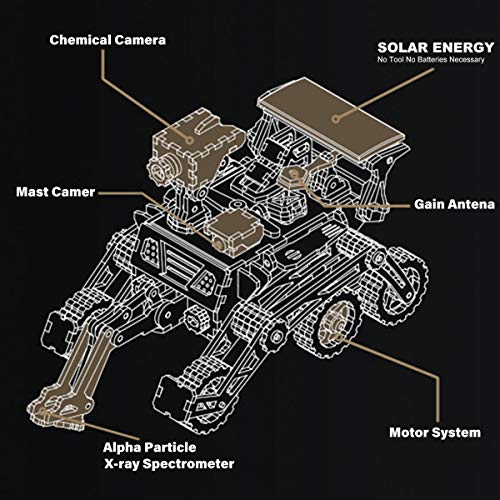 Robotime Solar Powered Stem Toys - Laser Cutting Robot DIY Kits de Modelo de Coche - Rompecabezas de Madera 3D Age 14 3D Puzzles Adult (Curiosity Rover) Robotime Solar Powered Stem Toys - Laser Cutting Robot DIY Kits de Modelo de Coche - Rompecabezas de Madera 3D Age 14 3D Puzzles Adult (Curiosity Rover)