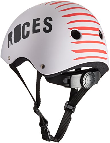 Roces - Casco CE Skull 800, Casco Agresivo para Mayores, Blanco/Rojo, S