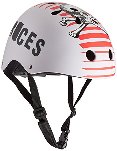 Roces - Casco CE Skull 800, Casco Agresivo para Mayores, Blanco/Rojo, S