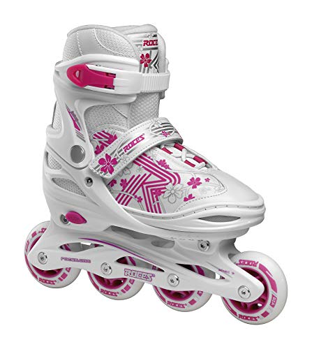 Roces Jokey 3.0 Girl - Patines en línea para niña (Talla 26/29), Color Blanco y Rosa