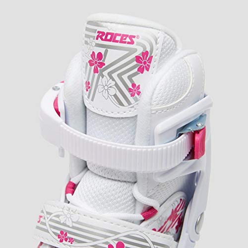 Roces Jokey 3.0 Girl Patines en línea para niño, Niñas, Color Blanco y Rosa, 34/37