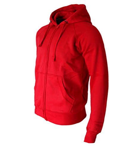 ROCK-IT Apparel® Chaqueta con Capucha Slim FIT Chaqueta Sudadera con Capucha de la Cremallera Pesada Trabajador con Capucha Hombre Color Rojo Original de Rock-IT XX-Large