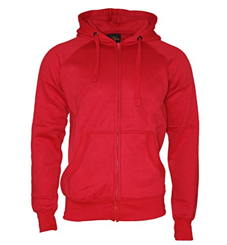 ROCK-IT Apparel® Chaqueta con Capucha Slim FIT Chaqueta Sudadera con Capucha de la Cremallera Pesada Trabajador con Capucha Hombre Color Rojo Original de Rock-IT XX-Large