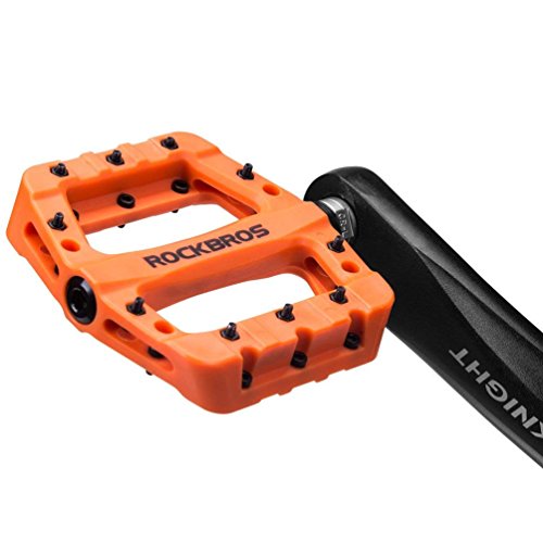 ROCKBROS Pedales de Bicicleta de Nylon Antideslizante Ligeros con Rodamiento Sellado Plataforma para Bicis MTB Bici de Carretera