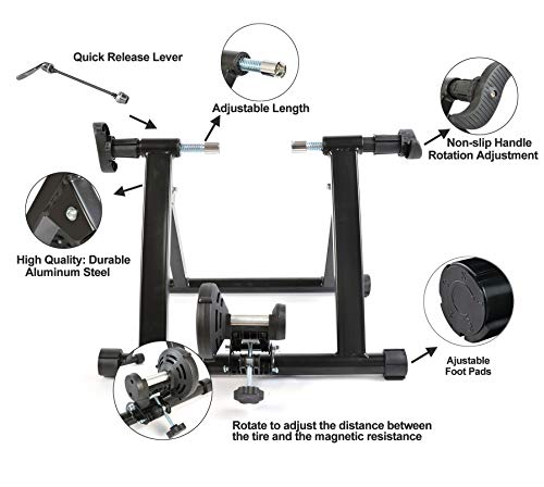 ROCKBROS Rodillo Magnético de Ciclismo para Entrenamiento Plegable para MTB Bici de Carretera 700C y Fixed Gear