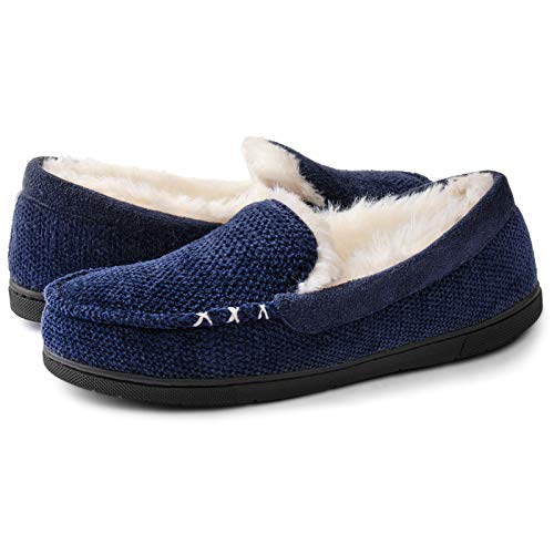 RockDove - Pantuflas de piel sintética con forro de chenilla para mujer, estilo mocasín, Azul (Azul Royal), 39 EU