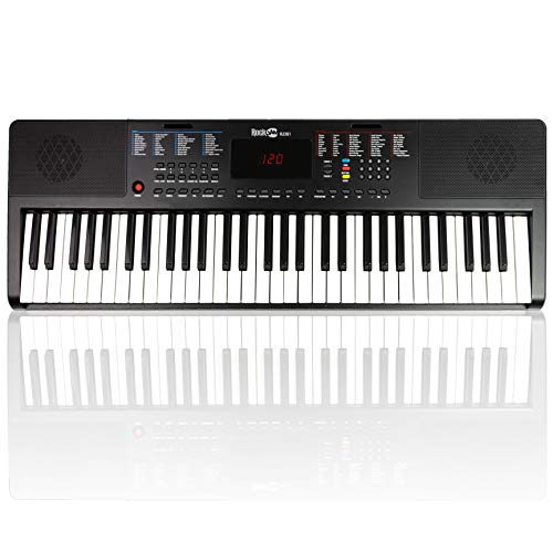 RockJam RJ361 - Teclado Electrónico Portátil de 61 Teclas con Pegatinas de Notas Clave, Fuente de Alimentación y Contenido de la Aplicación Simply Piano RockJam RJ361 - Teclado Electrónico Portátil de 61 Teclas con Pegatinas de Notas Clave, Fuente de Alimentación y Contenido de la Aplicación Simply Piano