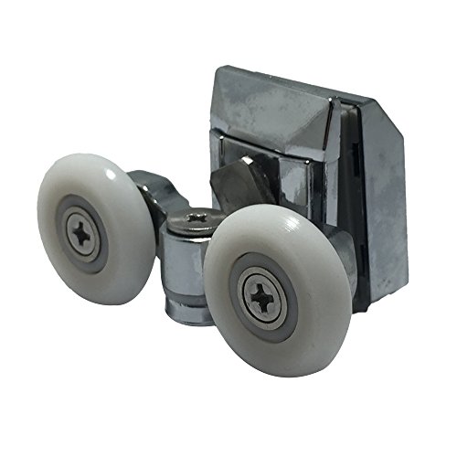 Rodamientos corredores para mampara de ducha, de acero inoxidable, sistema doble (juego de 4, superior e inferior) Rodamientos corredores para mampara de ducha, de acero inoxidable, sistema doble (juego de 4, superior e inferior)