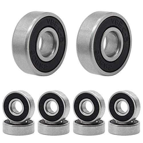 Rodamientos de Skate,608 RS Cojinetes de Patines 10 Pack Doble Rodamientos Metal Cojinetes de Skateboards Longboard para Fidget Spinner Proyecto de impresión en 3D Patinetas 608 ZZ ABEC-9 8mm Negro Rodamientos de Skate,608 RS Cojinetes de Patines 10 Pack Doble Rodamientos Metal Cojinetes de Skateboards Longboard para Fidget Spinner Proyecto de impresión en 3D Patinetas 608 ZZ ABEC-9 8mm Negro