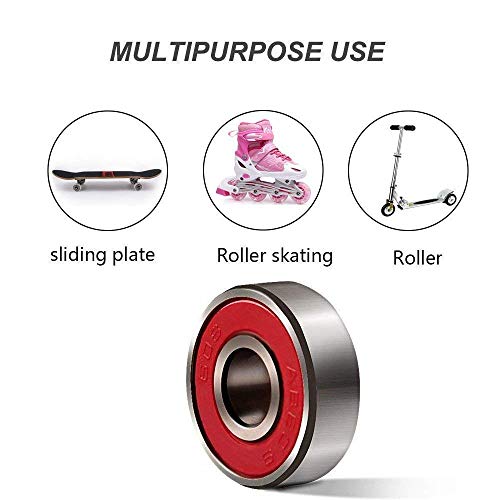 Rodamientos de Skate,608 RS Cojinetes de Patines 8 Pack Doble Rodamientos Metal Cojinetes de Skateboards Longboard para Fidget Spinner Proyecto de impresión en 3D Patinetas 608 ZZ ABEC-9 8mm Rojo Rodamientos de Skate,608 RS Cojinetes de Patines 8 Pack Doble Rodamientos Metal Cojinetes de Skateboards Longboard para Fidget Spinner Proyecto de impresión en 3D Patinetas 608 ZZ ABEC-9 8mm Rojo
