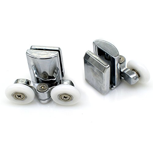 Rodamientos para mampara de ducha YuanQian, de acero inoxidable, 23 mm, para la parte inferior de la ducha, 4 piezas Rodamientos para mampara de ducha YuanQian, de acero inoxidable, 23 mm, para la parte inferior de la ducha, 4 piezas