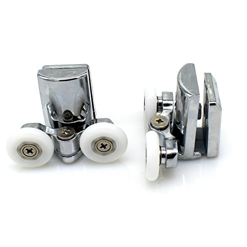 Rodamientos para mampara de ducha YuanQian, de acero inoxidable, 23 mm, para la parte inferior de la ducha, 4 piezas Rodamientos para mampara de ducha YuanQian, de acero inoxidable, 23 mm, para la parte inferior de la ducha, 4 piezas