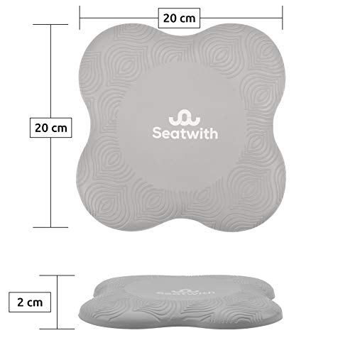 Rodillera para Yoga, 2 Cojines de Rodilla con Bolsa de Transporte + Instrucciones de Entrenamiento PDF Máximo Alivio y Soporte en Rodillas, Muñecas y Codos, Rodilleras 20x20cm, Pilates, Fitness