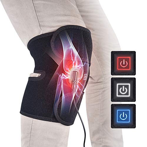 Rodilleras Calefactadas con Carga USB, 3 Niveles De Ajuste De Temperatura, Que Se Utilizan para Aliviar El Dolor De Rodilla Y El DañO del Menisco Causado por El Exceso,Negro