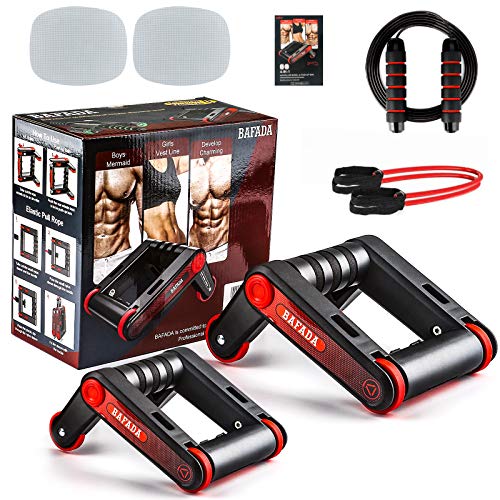 Rodillo Abdominales, 4 en 1 con Barra para Flexiones, Cuerda para Saltar y Rodilleras–Equipo para Ejercitarse en Casa y de Entrenamiento de Fuerza para Fortalecer Tus Abdominales,Home Fitness