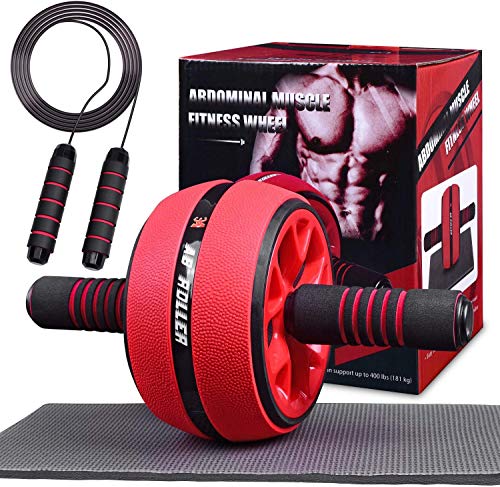 Rodillo de entrenamiento abdominal AB con cuerda para saltar, equipo de fitness 2 en 1, dispositivos portátiles de rodillo abdominal para entrenamiento, ayuda para el entrenamiento de fuerza muscular Rodillo de entrenamiento abdominal AB con cuerda para saltar, equipo de fitness 2 en 1, dispositivos portátiles de rodillo abdominal para entrenamiento, ayuda para el entrenamiento de fuerza muscular