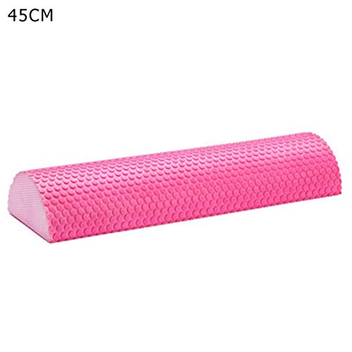 Rodillo de Espuma de Masaje de Media Ronda - Rodillo de Espuma de Yoga EVA - Almohada de Masaje portátil Que no se enrolla - 30 / 45cm x 7.5cm