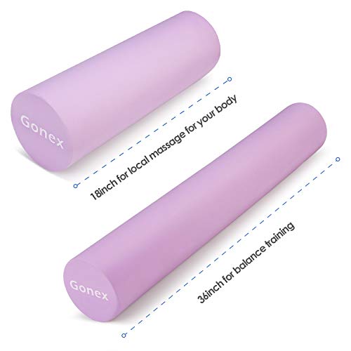 Rodillo de Espuma Rollo Masaje para Ejercicios de Espalda, Estiramientos y Pilates de Masaje Fitness, Morado, 90 cm