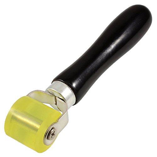 Rodillo de TOOGOO(R), para alfombrillas de amortiguación del sonido, de goma y con empuñadura de madera, color amarillo