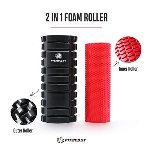 Rodillo Masaje Muscular de Hule para Profundos,Set 2-en-1 de Rodillo de Espuma, Foam Roller de Hule para Masaje Muscular, Terapia de Relajación Profunda, Relajar Piernas y Partes Cuerpo Adoloridas Rodillo Masaje Muscular de Hule para Profundos,Set 2-en-1 de Rodillo de Espuma, Foam Roller de Hule para Masaje Muscular, Terapia de Relajación Profunda, Relajar Piernas y Partes Cuerpo Adoloridas