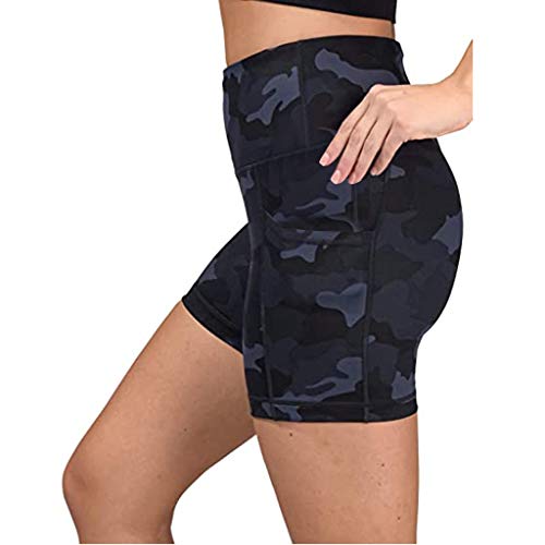 RODMA Pantalones Cortos de Entrenamiento para Mujer Scrunch Booty Gym Pantalones de Yoga Bolsillos de Camuflaje Leggings