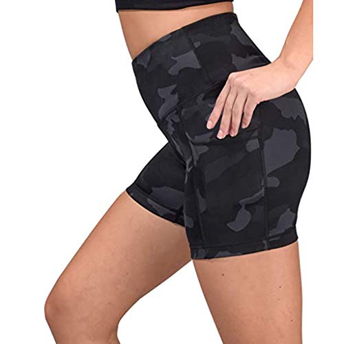 RODMA Pantalones Cortos de Entrenamiento para Mujer Scrunch Booty Gym Pantalones de Yoga Bolsillos de Camuflaje Leggings