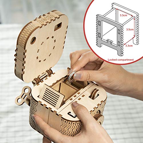 ROKR Caja del Tesoro 3D en Madera, Maqueta Madera Kit de Construcción Sin Pegamento para Niños y Adultos