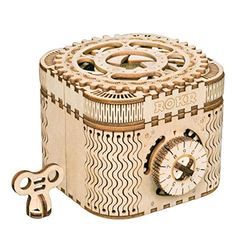 ROKR Caja del Tesoro 3D en Madera, Maqueta Madera Kit de Construcción Sin Pegamento para Niños y Adultos ROKR Caja del Tesoro 3D en Madera, Maqueta Madera Kit de Construcción Sin Pegamento para Niños y Adultos