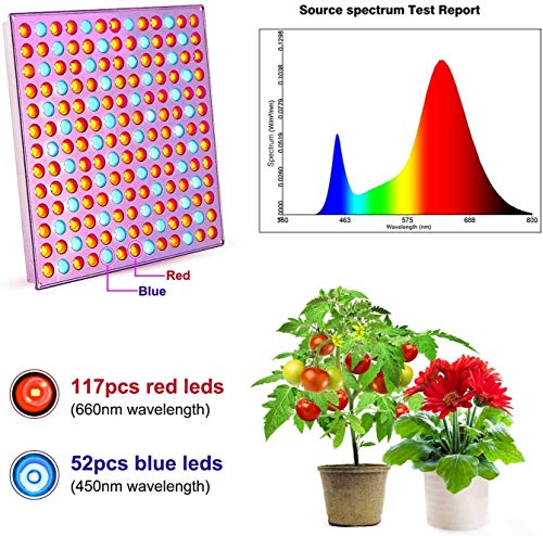 Roleadro Lamparas Led Cultivo Interior Grow Light 75W para Foco Plantas Crecimiento Indoor Hidropónica Flores y Planta de Semillero Cultivo