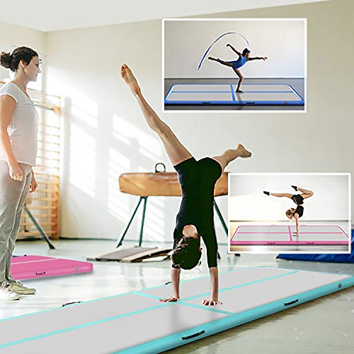 Rolimate Alfombrilla Hinchable Airtrack Colchoneta Inflable Pista de Aire para Gimnasia con Bomba de Aire Eléctrica para Yoga Entrenamiento Taekwondo Antideslizante