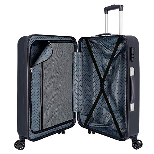 Roll Road Palm Juego de Maletas Azul 55/68 cms Rígida ABS Cierre combinación 100.5L 4 Ruedas Dobles Equipaje de Mano Roll Road Palm Juego de Maletas Azul 55/68 cms Rígida ABS Cierre combinación 100.5L 4 Ruedas Dobles Equipaje de Mano