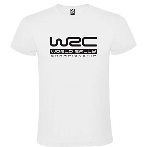 ROLY Camiseta Blanca con Logotipo de WRC Rally Hombre 100% Algodón Tallas S M L XL XXL Mangas Cortas (XXL)