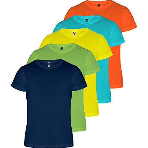 ROLY Camiseta Hombre (Pack 5) Deporte | Camiseta Técnica para Fitness o Running | Transpirable (COMBINACIÓN 2, S)