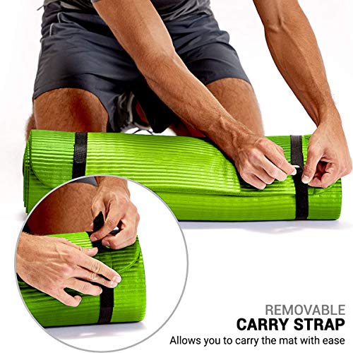 ROMIX Esterilla Yoga Antideslizante, 15MM Alta Densidad Gruesa y Suave Ecológica Almohadilla de Espuma de Memoria, Liviana Yoga Mat para Pilates Ejercicio Gimnasio Fitness Meditación Viaje (Verde) ROMIX Esterilla Yoga Antideslizante, 15MM Alta Densidad Gruesa y Suave Ecológica Almohadilla de Espuma de Memoria, Liviana Yoga Mat para Pilates Ejercicio Gimnasio Fitness Meditación Viaje (Verde)