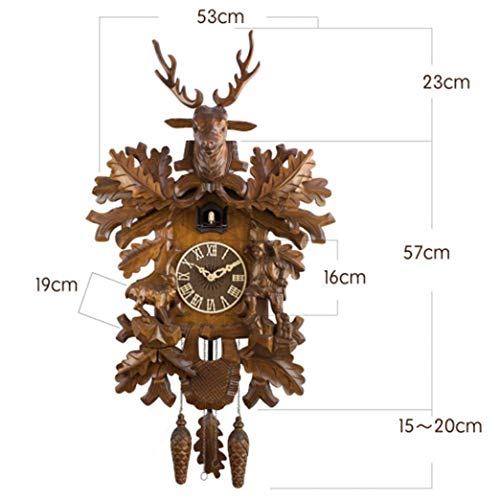 RONGJJ Reloj De Cuco De Madera Maciza Tallada, con Volumen Ajustable Y Sensor De Noche, Decoración De Pared Reloj De Pared para Sala De Estar Adecuado para Relojes De Sala De Estar RONGJJ Reloj De Cuco De Madera Maciza Tallada, con Volumen Ajustable Y Sensor De Noche, Decoración De Pared Reloj De Pared para Sala De Estar Adecuado para Relojes De Sala De Estar
